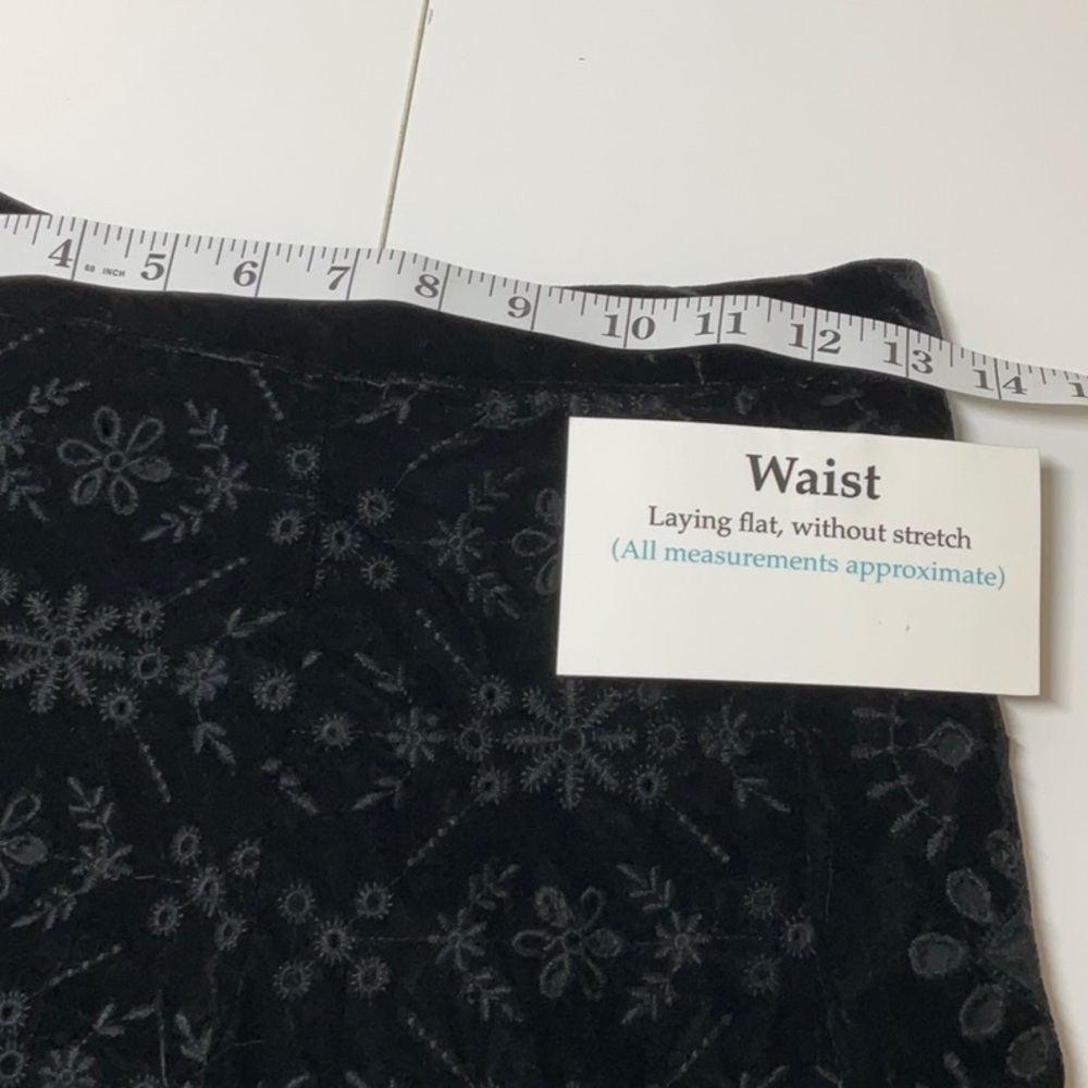 Zara Alina Black Velvet Floral Trousers XS - Picture 8 of 8